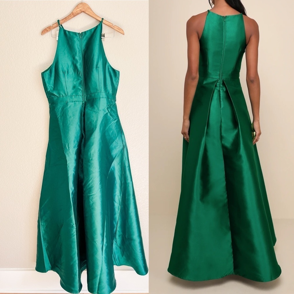 NWOT Broadway Show Emerald Green High-Low Maxi Dress - Picture 3 of 7